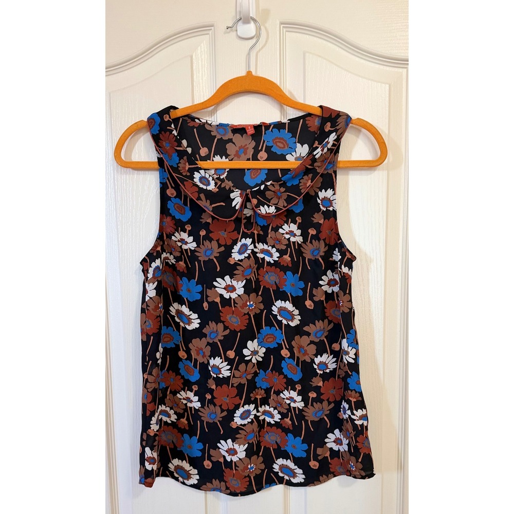 NWOT Modcloth Retro Floral Blouse Sheer Short Sleeve 70's Hippie Boho Small.